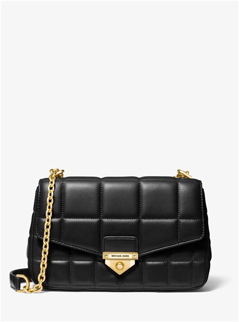 michael kors soho black bag|Michael Kors soho leather shoulder bag.